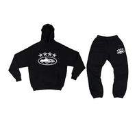 Mens Shorts Sets 2 Piece Outfits Vacation Jogging Suits Sports Suit Hooded Long Sleeves Sweatshirt + Drawstring Slacks with Pockets Outfit Muscle Suits Comfortable Sports Track Suit Christmas