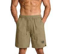 Mens Shorts Wide Leg Casual Shorts Men UK Summer Elastic Waist Drawstring with Pockets Loose Fit Outdoor Walking Hiking Camping Sports Shorts for Men Solid Colour Fifth Pants Utility Bottoms Nylon