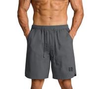 Mens Shorts Wide Leg Casual Shorts Men UK Summer Elastic Waist Drawstring with Pockets Loose Fit Outdoor Walking Hiking Camping Sports Shorts for Men Solid Colour Fifth Pants Utility Bottoms Nylon