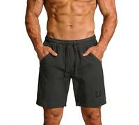 Mens Shorts Wide Leg Casual Shorts Men UK Summer Elastic Waist Drawstring with Pockets Loose Fit Outdoor Walking Hiking Camping Sports Shorts for Men Solid Colour Fifth Pants Utility Bottoms Nylon