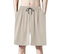 Men's Shorts with Deep Pockets Loose Fit Casual Shorts for Running Workout Training Basketball Mens Long (Khaki, XXXXXL)