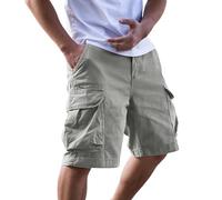 Mens Shorts with Pockets Elastic Waist 4XL XXXL Cargo Shorts Combat Plain Multi-Pockets Workwear Short Casual Knee Length Pants Outdoor Running Lightweight Comfort Stretch Chino Short Jogging Bottoms