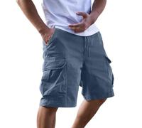 Mens Shorts with Pockets Elastic Waist 4XL XXXL Cargo Shorts Combat Plain Multi-Pockets Workwear Short Casual Knee Length Pants Outdoor Running Lightweight Comfort Stretch Chino Short Jogging Bottoms