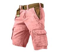 Mens Shorts with Pockets, Mens Hiking Shorts, Street Style Wrinkle-Resistant Multi-Pocket Functional Minimalist Stylish Personality Classic Soft Beach Outdoor Activities