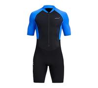 Mens Shorty Wetsuit Full Body Front Zip for Surf Spearfishing M Yellow