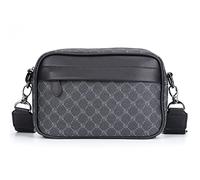 Men's Shoulder Bag Crossbody Bag, Waterproof Durable Messenger Satchel with Multi-Pocket, Large Capacity Trendy Casual Bag for Work, Travel & Daily Use (pattern black)