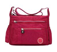 Men's Shoulder Bag Elegant Lightweight Casual Shoulder Handbag Purse Bookbag (Red, One Size)
