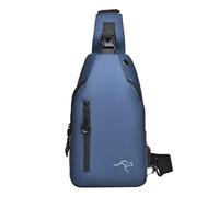 Men's Shoulder Bag, Leather and Nylon Blend, 16 x 7 x 30 cm | Lightweight and Breathable Accessory for 280G USB Charging Port: This Versatile Shoulder Backpack Is For Outdoor Cycling, Blue,
