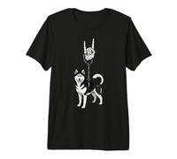 Mens Siberian Husky Dog Mushing Cool Retro Vintage 90s Alt Metal Premium T-Shirt