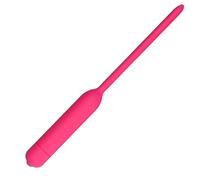 Men's Silicone Urethral Vibrator - Prostate Massager & Stimulation Rod, 10 Vibration Modes, Soft and Comfortable, Adult Pleasure Device (Red Short Version, Diameter 5.5mm)