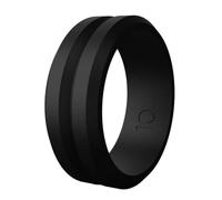 Men's Silicone Wedding Ring Black Rubber Flexible Gym Plastic Temporary Men's Silicone Ring with V-Edge Rings Crafts Children, H, Silica gel, No Gemstone