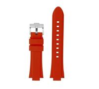 Men's silicone wristband Compatible With Casio EFR-S108D EFS-S570 ECB-10YDC watchband modified with protruding rubber watch strap(Red-silver A,ECB-10YDC)