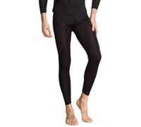 Mens Silk Base Layer Thermal Underwear Pants Mulberry Silk Lightweight Leggings Base Layer Long Johns Bottoms (Black,L)