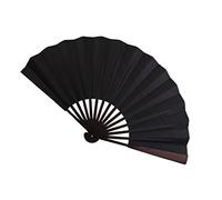 Men's Silk Blank Hand Fan Calligraphy Writing Dancing Folding Fan Black