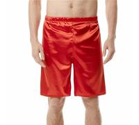 Men's Silk Satins Sleep Shorts Pajamas Underwear Satin Boxer Shorts Solid Colour Ruffle High Elastic Waistband Soft Breathable Short Pants Silky Pajama Bottoms for Men Red