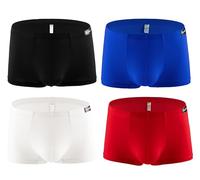 Men's Silky Boxer Briefs Short Leg Underwear Pack Health to Wear, 4pack-a02, Large
