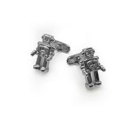 Men's Silver Tone Rhodium Plated Robot Cufflinks - Savile Row Company