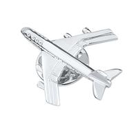 Mens Silvery Airplane Button Collar Clip Brooch Pin Jewelry Gift