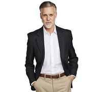 Mens Single Breasted Classic Oxford Blazer-Tailored/Full Fitting (Size: 38) (Colour: Black)