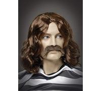 Mens Sirius Black Style Brown Wig and Moustache