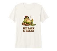 Mens Six Back & Rest Funny Frog-Meme Premium T-Shirt