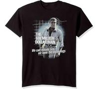 Men's Six Million Dollar Man Unisex 100% Cotton Short-Sleeve T-Shirts O Neck Tee Black S