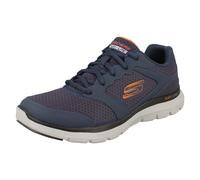 Skechers Men's Flex Advantage 4.0 Sneaker, Navy Leather Mesh Pu Trim, 7 UK