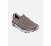 Skechers Arch Fit Crosser Locke Polyester Men's Taupe Trainers - UK 8 / EU 42 / US 9