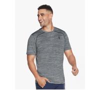 Men's Skechers M2TS209/LTGY ON THE ROAD Mens T-Shirt Alloy/Bold Black - Size: 38/Regular