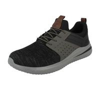 Skechers Men's DELSON 3.0 CICADA Sneaker, Black Gray Knitted Mesh W/Synthetic, 11 UK