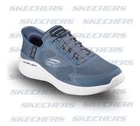 Mens Skechers Trainers Slip-Ins Bounder 2.0 Emerged Slate Grey Mesh Memory Foam