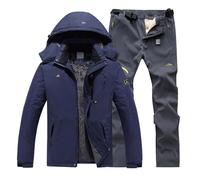 Men's Ski Jacket and Pants Set, Waterproof Winter Snowboard Suit, Thermal Windproof Skiing Gear, Outdoor Insulated Snow Wear, Men's Cold-Weather Hiking Outfit, Breathable Snowproof Suit