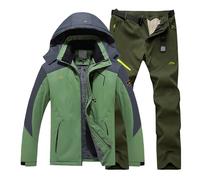 Men's Ski Jacket and Pants Set, Waterproof Winter Snowboard Suit, Thermal Windproof Skiing Gear, Outdoor Insulated Snow Wear, Men's Cold-Weather Hiking Outfit, Breathable Snowproof Suit