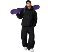 Mens Ski Suit Supper Baggy Snow Suit Waterproof Snowsuit Insulated Ski Jacket and Pant Set Loose fit Snowboarding Outfit