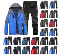 Men'S Ski Suits - Ski Jacket And Trousers Set Mens Windproof Waterproof Fleece Lined, Hoodie Ski Suit Set For Leisure Sports, Hiking, Outdoor Ski Suit Outdoor Winter Snow Snowboard Jacket
