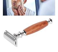 Men's -Skid Wood Handle Dual Manual for Sensitive Skin Vintage Mahogany Finish - Effortless Shave Easy Replacement - Comfort Grip Design