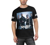 Men's Skillet-Band Shirt Sleeve T-Shirt for Men Casual Short Sleeve Crew Neck Tops Black L