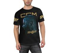 Men's Skillet-Band Shirt Sleeve T-Shirt for Men Casual Short Sleeve Crew Neck Tops Black L