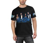 Men's Skillet-Band Shirt Sleeve T-Shirt for Men Casual Short Sleeve Crew Neck Tops Black M