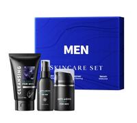 Mens Skincare Set with Cleanser, Serum & Moisturiser | Anti Ageing Face Care Kit with Peptides & Retinol for Deep Cleansing, Firming & Hydration, Daily Routine Gift for Him
