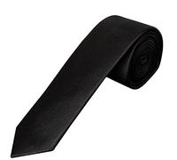 Mens Skinny 100% Silk Twill Tie Wedding Tie Thin Tie Slim Tie NeckTie 21 colours (Black)