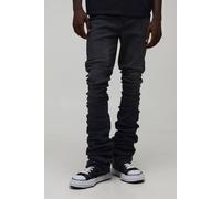 Men's Skinny Flare Extreme Stacked Jeans | Charcoal | Size 32R | BOOHOOMAN