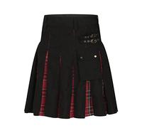 Men's Skirt Vintage Medieval Scottish Kilt Gothic Cargo Pleated Skirt Kendo Pocket Skirts Tartan Utility Kilts Steampunk Clothing Splice Scottish Kilt Pocket Knight Skirt Male Classic Retro Skirt Red