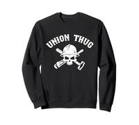 Mens Skull Skilled Labor Day Construction Worker Union Thug Sweatshirt