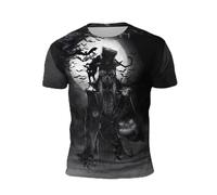 Mens Skull T Shirts - Spooky Season Halloween Skeleton Graphic T-Shirts | Vintage Holiday Costume Casual Summer Tops