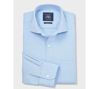 Men's Sky Blue Cotton Dobby Classic Fit Formal Shirt - Single Cuff - Size: 18.5" x Standard - 37" - Savile Row Company