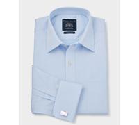 Men's Sky Blue Cotton Twill Classic Fit Shirt - Single or Double Cuff - Size: 17" x Extra Long - 37.5" - Savile Row Company