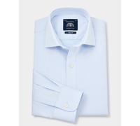 Men's Sky Blue Twill Slim Fit Shirt W/ Cutaway Collar - Single or Double Cuff - Size: 16.5" x Extra Long - 37" - Savile Row Company