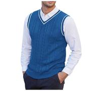 Men's Sleeveless Jumpers & Knitted Gilets Mens Gilet V-Neck Sleeveless Jumper Vest V-Neck Business Gentleman Knitwear Adults Winter Wear V Neck Sweater