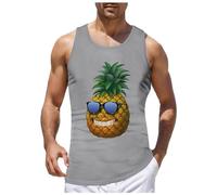 Men's Sleeveless Printed Vest, Summer Round Neck Chic Classic Casual Hawaii Comfortable Slim Fit Everyday Soft Outdoor Beach Holiday Tank Top
